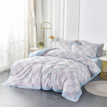 60S莱赛尔天丝四件套-炫彩千鸟格