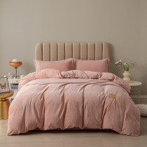 牛奶绒保暖四件套-如愿(粉)